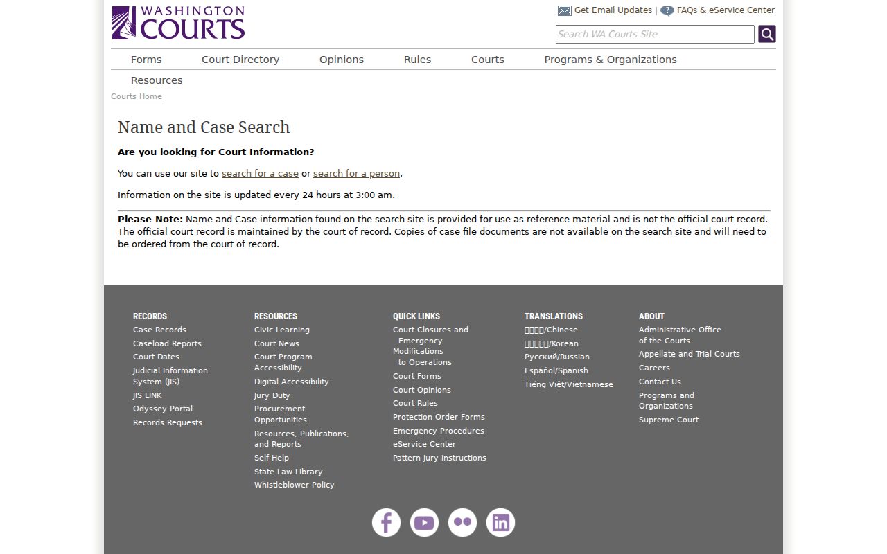 Longview resident lookup Washington court name search