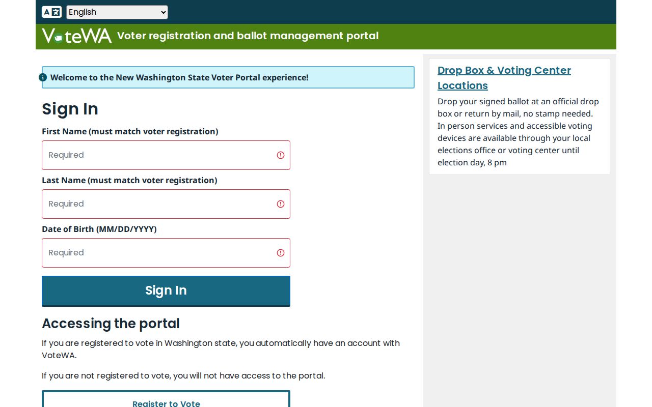 Longview resident search through the Washington VoteWA service